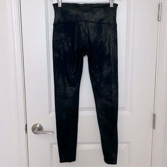 Spanx Black Faux Leather Side Stripe High Waist Leggings Size Large - Picture 4 of 9